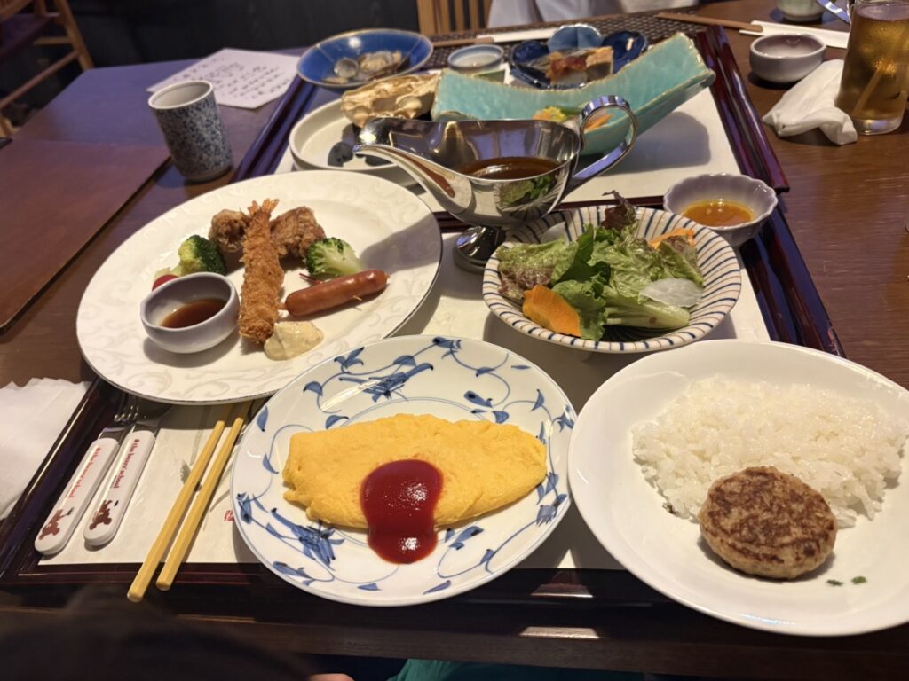 ロッテアライリゾートの日本料理あさ日の夕食お子様ランチ